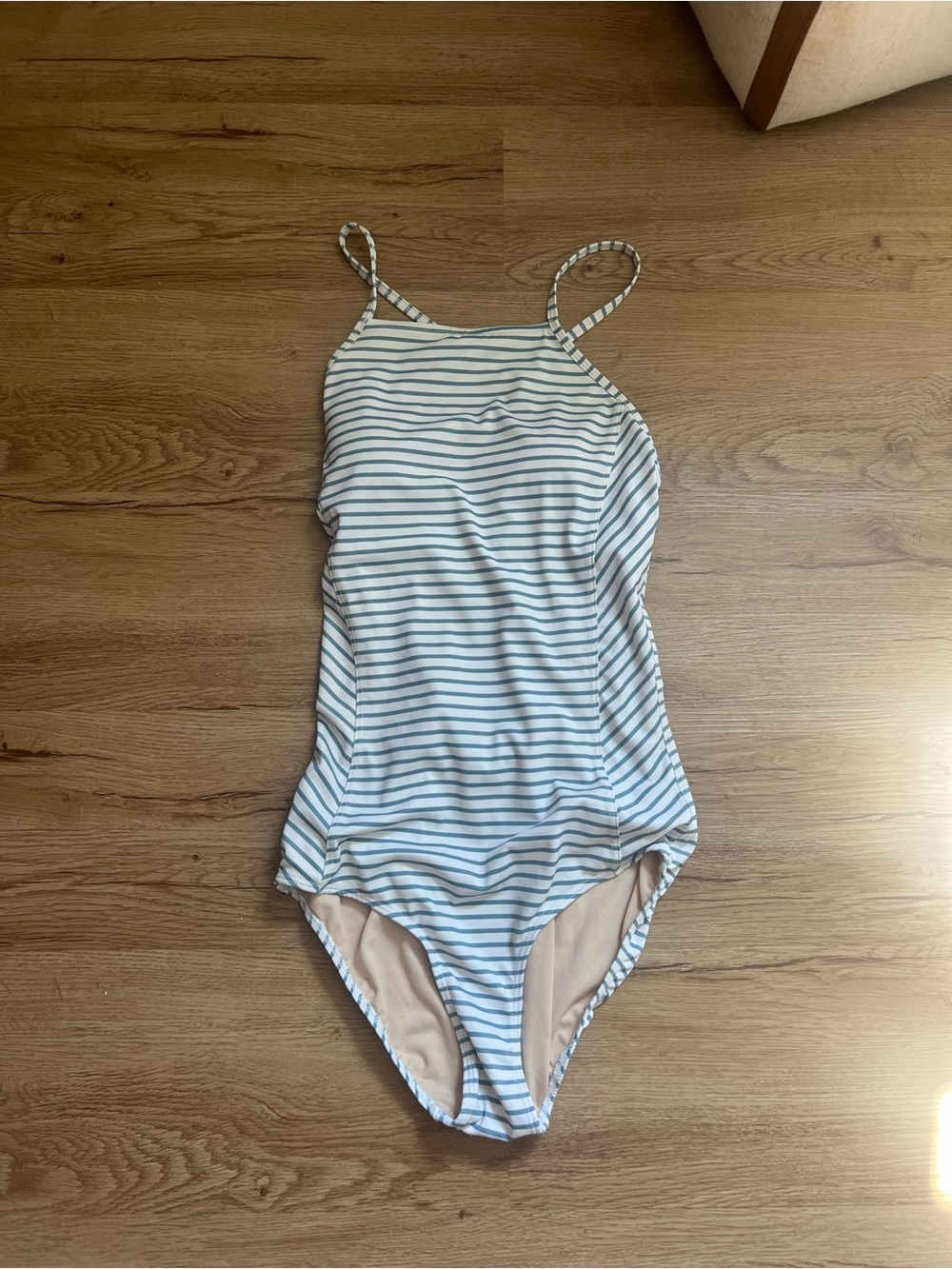 Albion Fit Weekender Strappy One Piece Blue And White Stripe Size Small